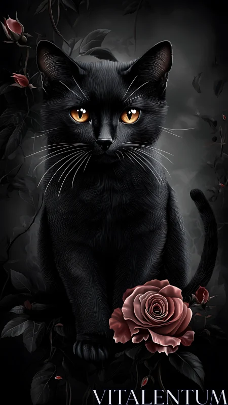 Obsidian Gaze: A Black Cat's Gothic Rose Romance.
