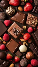 Cozy chocolate treats with bright berries and crunchy nuts.