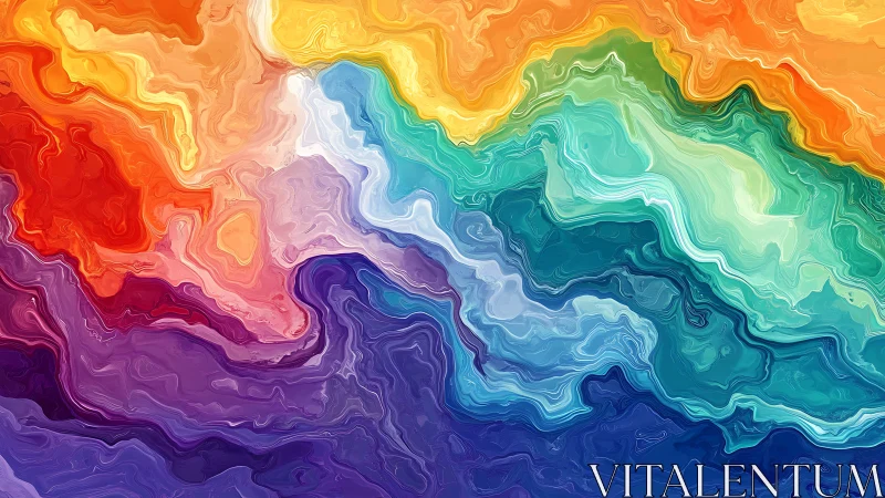 River of Melted Rainbows Swirling Through Chromatic Clouds.