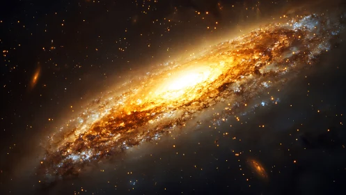 Starlit inferno swirling at the luminous heart of a galaxy.