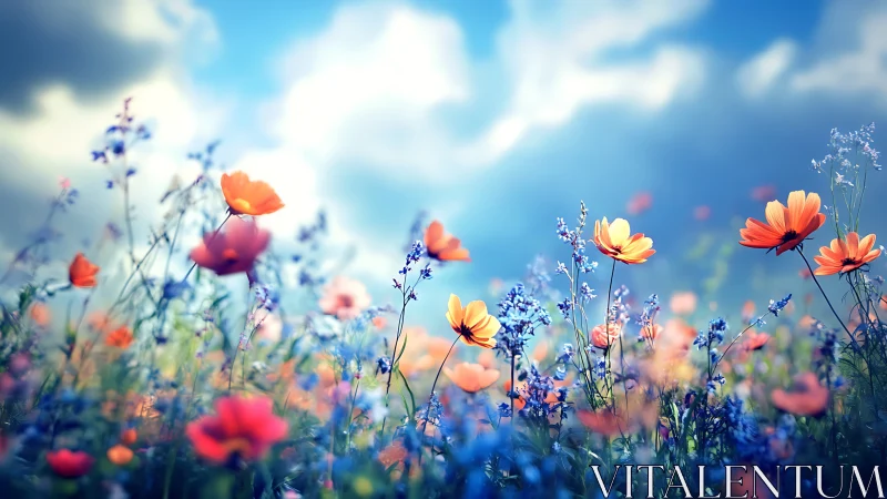 Wildflower Meadow in Soft Focus Light