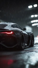 Rain-slicked street predator hums beneath neon tunnel haze