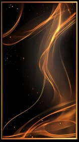 Amber comet ribbons sliding through a velvet void.