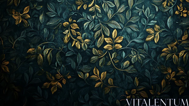 Gilded leaves drift across twilight teal like quiet fireworks