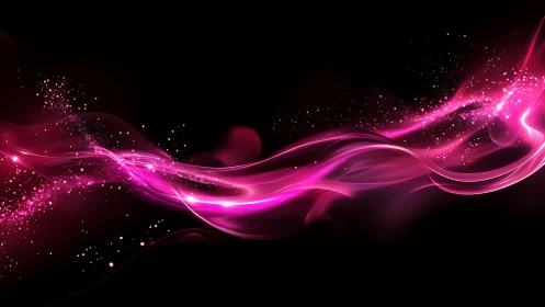Magenta light trails with particle dispersion on deep black field