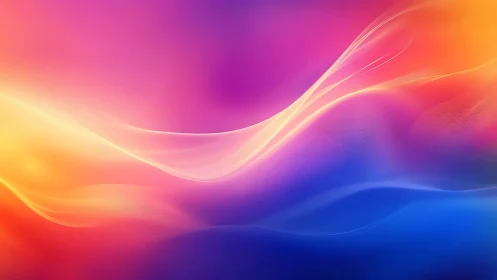 Abstract gradient waves blend warm and cool color fields