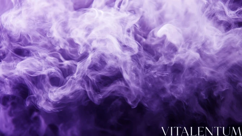 Abstract purple smoke swirling on dark background in soft focus.