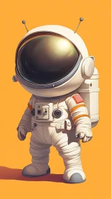 Cozy little astronaut ready for sunny spacewalk adventures.