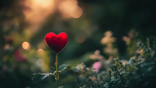Heart-Shaped Beacon Glows Among Garden's Whispered Secrets.