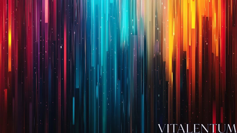 Vibrant vertical light streaks in futuristic abstract digital style.