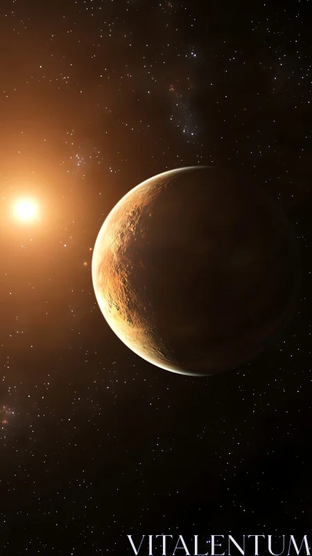 Lonely exoplanet glows in warm starlight against deep space