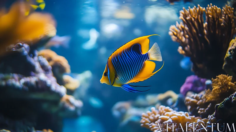 High-saturation reef fish with shallow depth of field and bokeh