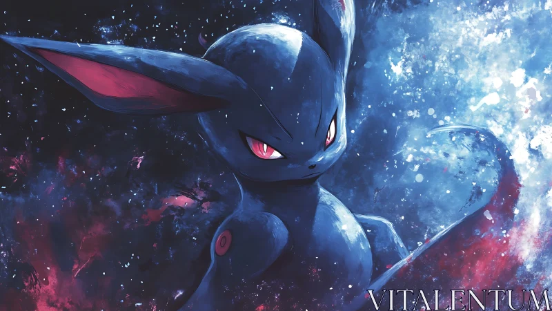 Cel-shaded cosmic creature rendered in high-contrast cool palette