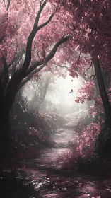 Ethereal Blossoms Veil the Enchanted Pathway Forward.