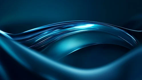 Liquid neon tides glide through a midnight digital seascape