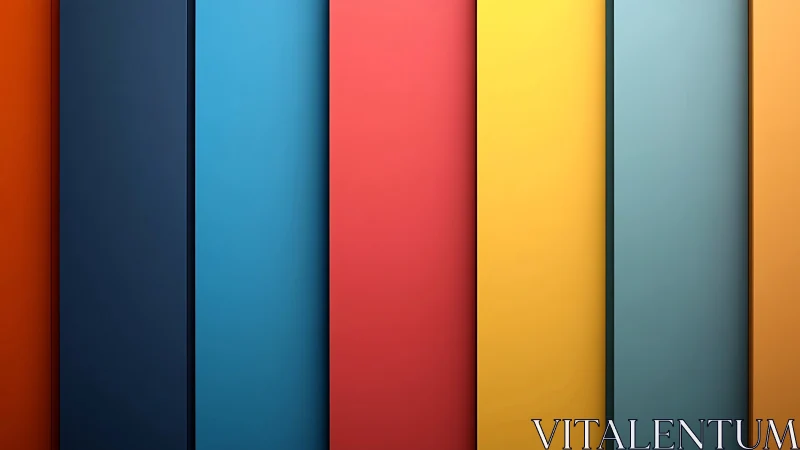 Vertical multicolor panels in alternating solid color bands.