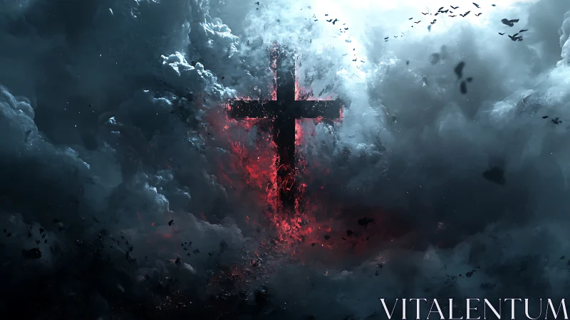 Central cross structure emerges through dense turbulent clouds