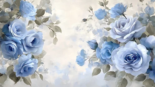 Periwinkle Dreams Blooming: Ethereal Roses in Soft Light.