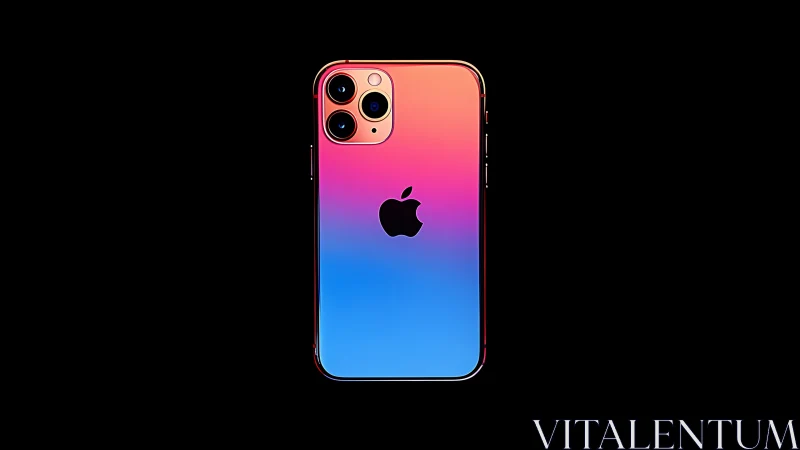 iPhone 11 Pro with Gradient Rainbow Back Design.