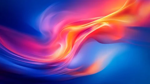 Luminous color waves flowing across deep blue space.