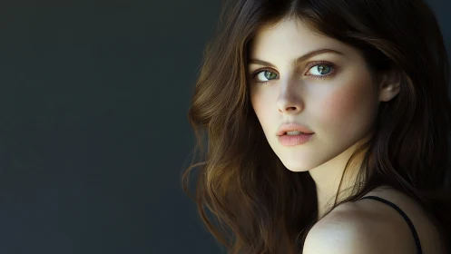 Soft-lit portrait of a young woman in quiet contemplation