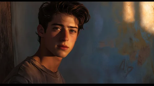 Soft golden light rests gently on a thoughtful young face