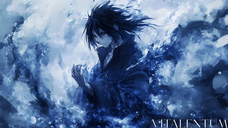 Storm-born sorcerer folds midnight tides into his hands