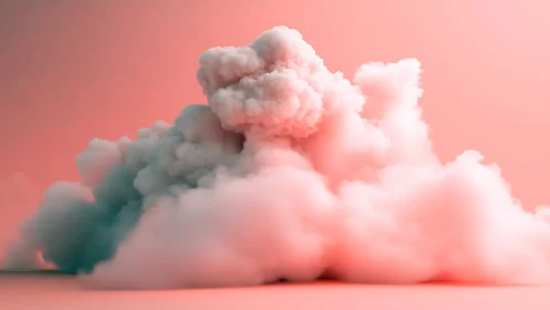 Soft pastel smoke cloud billowing over minimal backdrop.