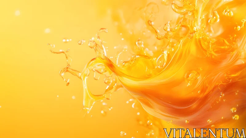 Vivid Splash of Golden Liquid in Abstract Artistic Style.