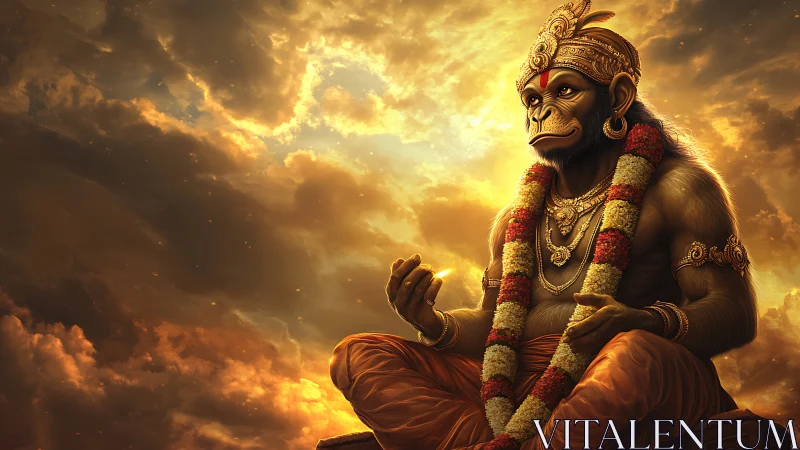 Sunlit simian sage in regal garlands of storm-brushed gold.