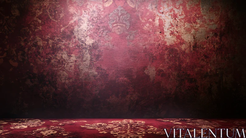 Velvet dusk backdrop with worn gold damask charm.