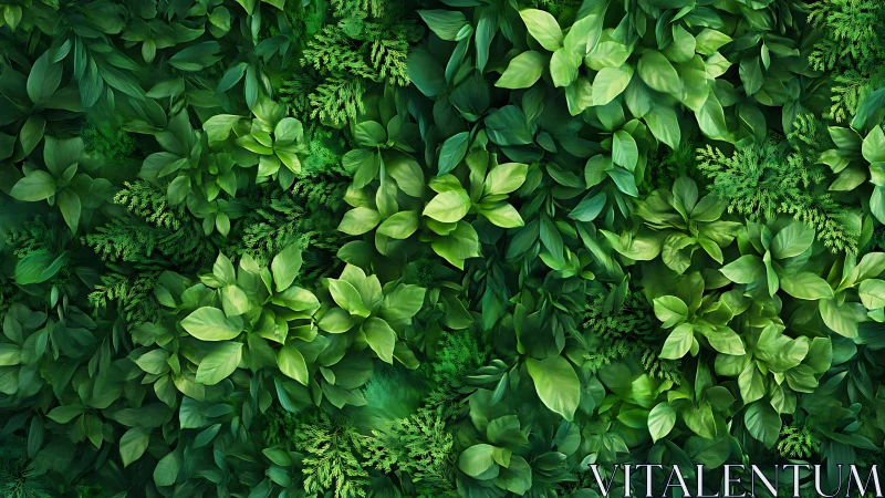 Layered foliage canopy shows dense leaf geometry and tonal depth