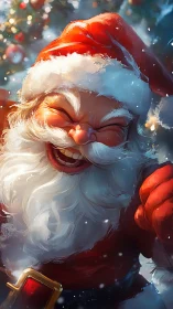 Santa’s roaring laugh sends snowflakes spinning with joy