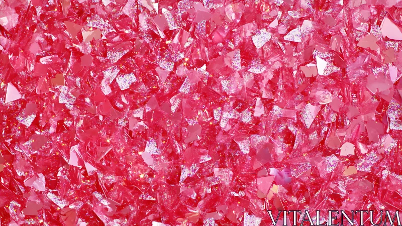 Pink reflective shards form dense irregular glitter field