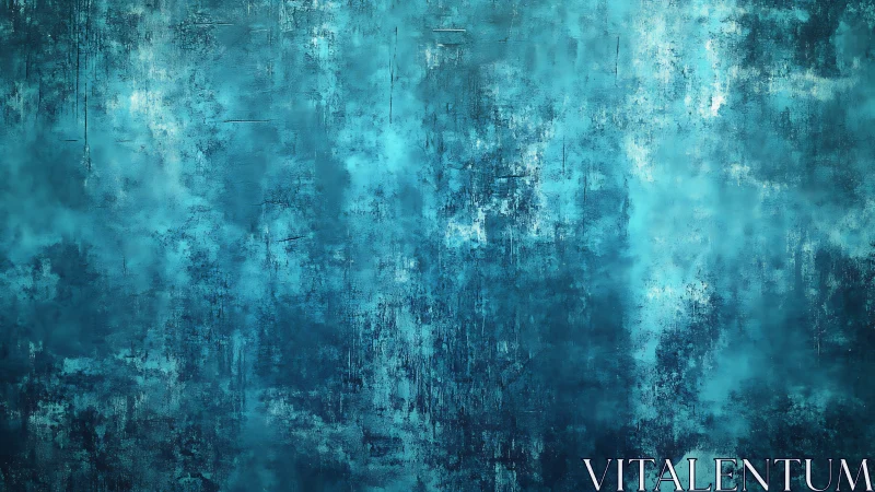 Textured teal abstract wall suggests depth and distant light