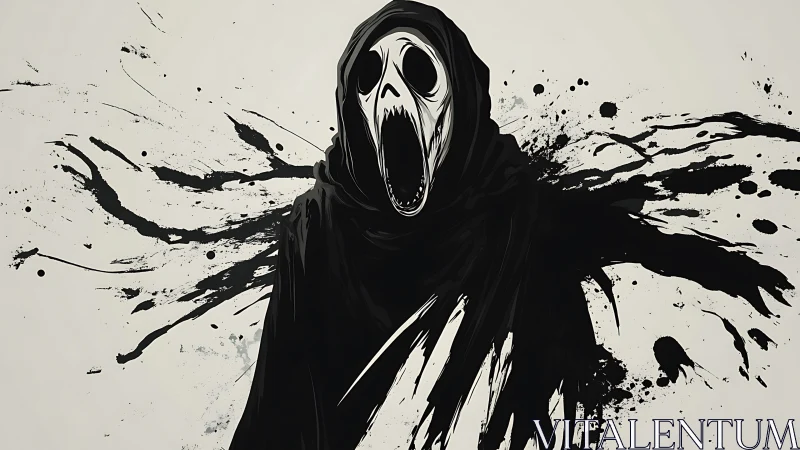 Inkborn wraith erupts in a scream of splattered shadows.