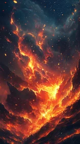 Cosmic Inferno: Stellar Explosion in Deep Space.