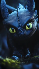 Midnight dragonling leans in close and studies your soul