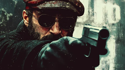 Mysterious stranger in shades holds a tense city standoff.