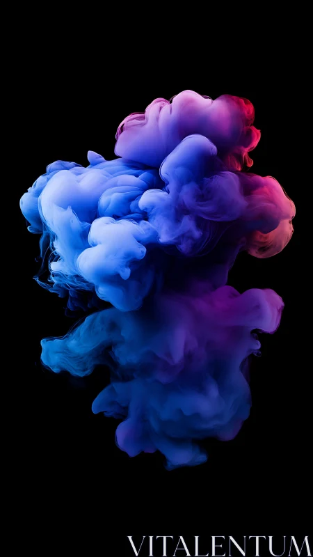 Chromatic ink cloud plumes in saturated gradient spectrum.