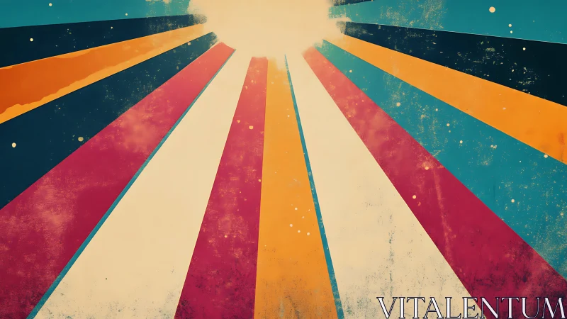 Radiating retro sunburst rays form a worn graphic background