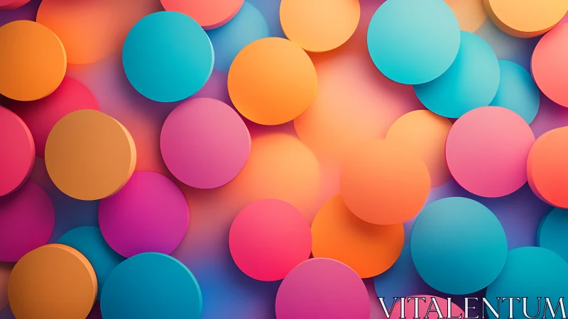 Candy-bright floating circles drift in glowing neon haze.