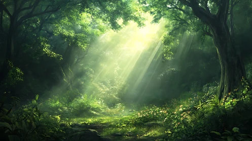 Emerald Cathedral: Where Sunlight Prays Through Ancient Canopy.