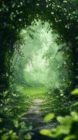 Forest Canopy Tunnel with Volumetric Light Atmospheric Scattering Effects