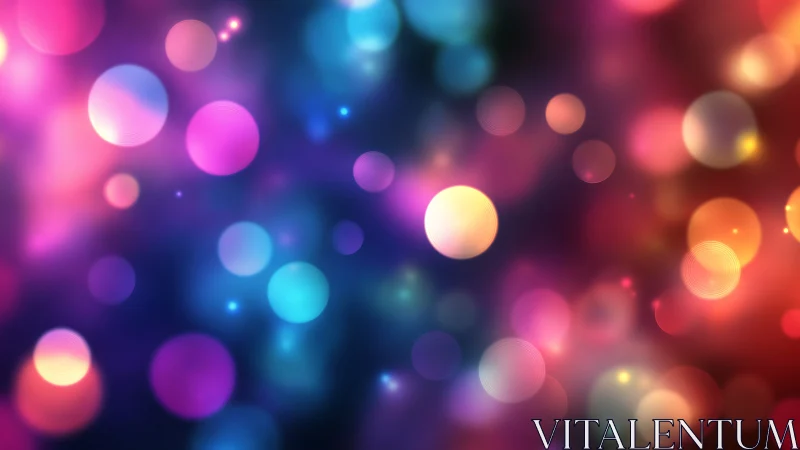 Chromatic bokeh orbs on vibrant defocused gradient field.
