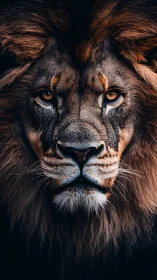 Lionhearted gaze carves quiet thunder through the dark