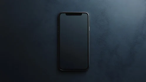 Sleek smartphone rests in minimalist darkness, glowing with possibility