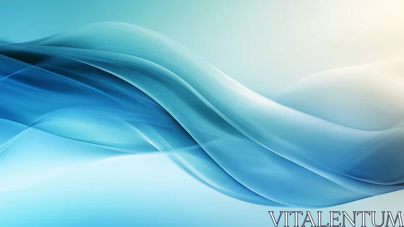 Flowing blue gradient waves create a serene abstract motion.