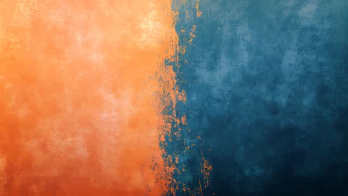 Vibrant orange and teal textures divide shared abstract field