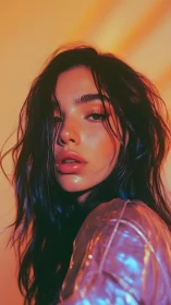 High-saturation portrait uses dual warm-cool rim lighting on subject